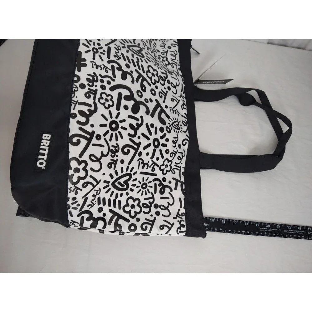 New With Tag Large Graffiti Black Britto Tote And Teddy Bear Coloring Book